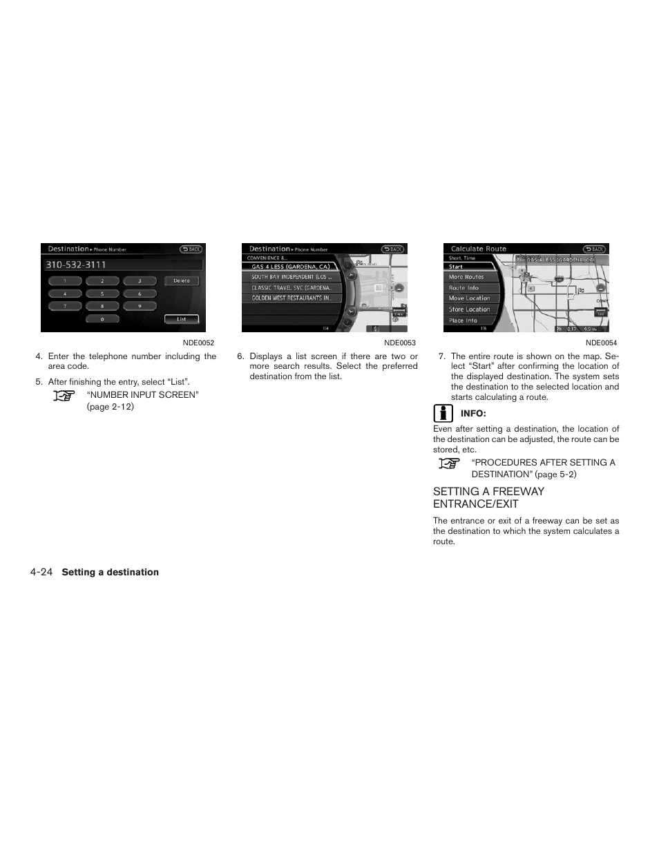 Setting a freeway entrance/exit -24 | NISSAN 2011 Altima Hybrid User Manual | Page 98 / 315