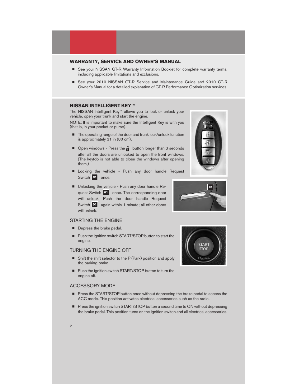 NISSAN 2010 GT-R User Manual | Page 4 / 44