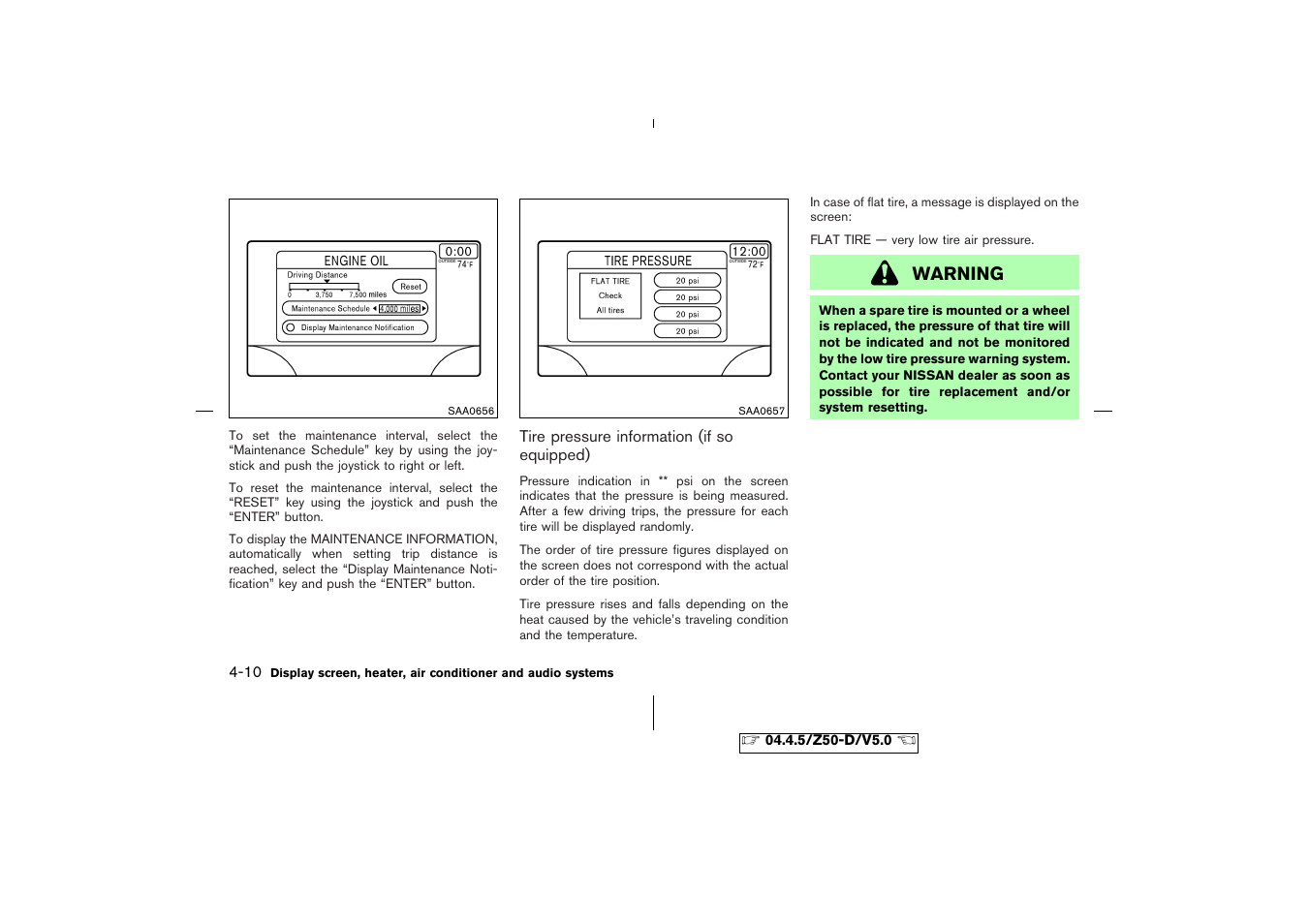 Warning | NISSAN CVT SIC0697 User Manual | Page 133 / 283