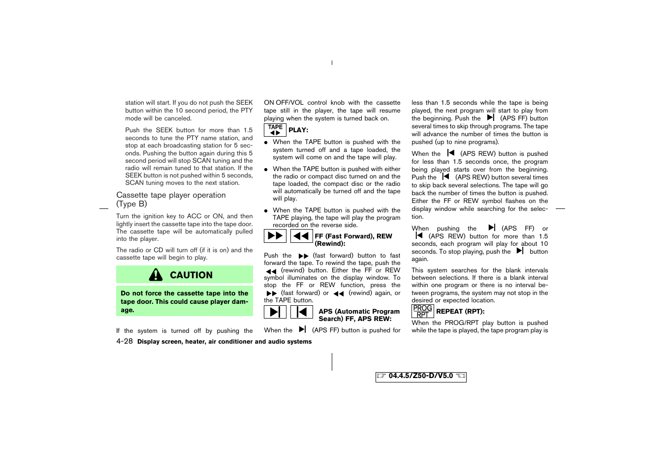 Caution | NISSAN CVT SIC0697 User Manual | Page 151 / 283