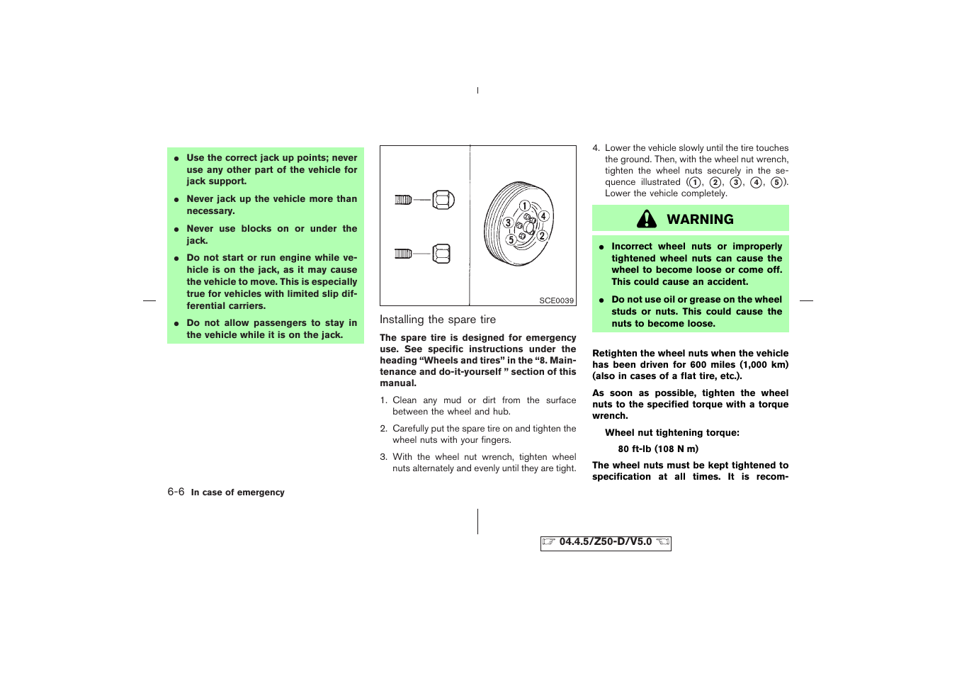 Warning | NISSAN CVT SIC0697 User Manual | Page 195 / 283