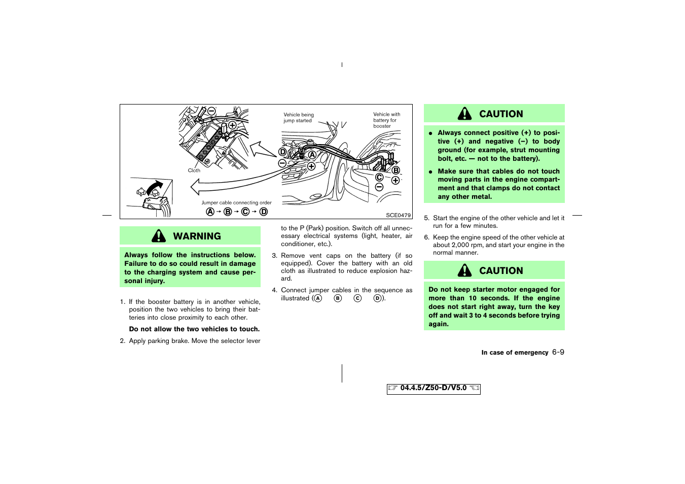 Warning, Caution | NISSAN CVT SIC0697 User Manual | Page 198 / 283