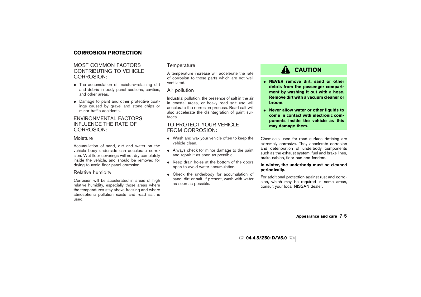 Corrosion protection -5 | NISSAN CVT SIC0697 User Manual | Page 208 / 283