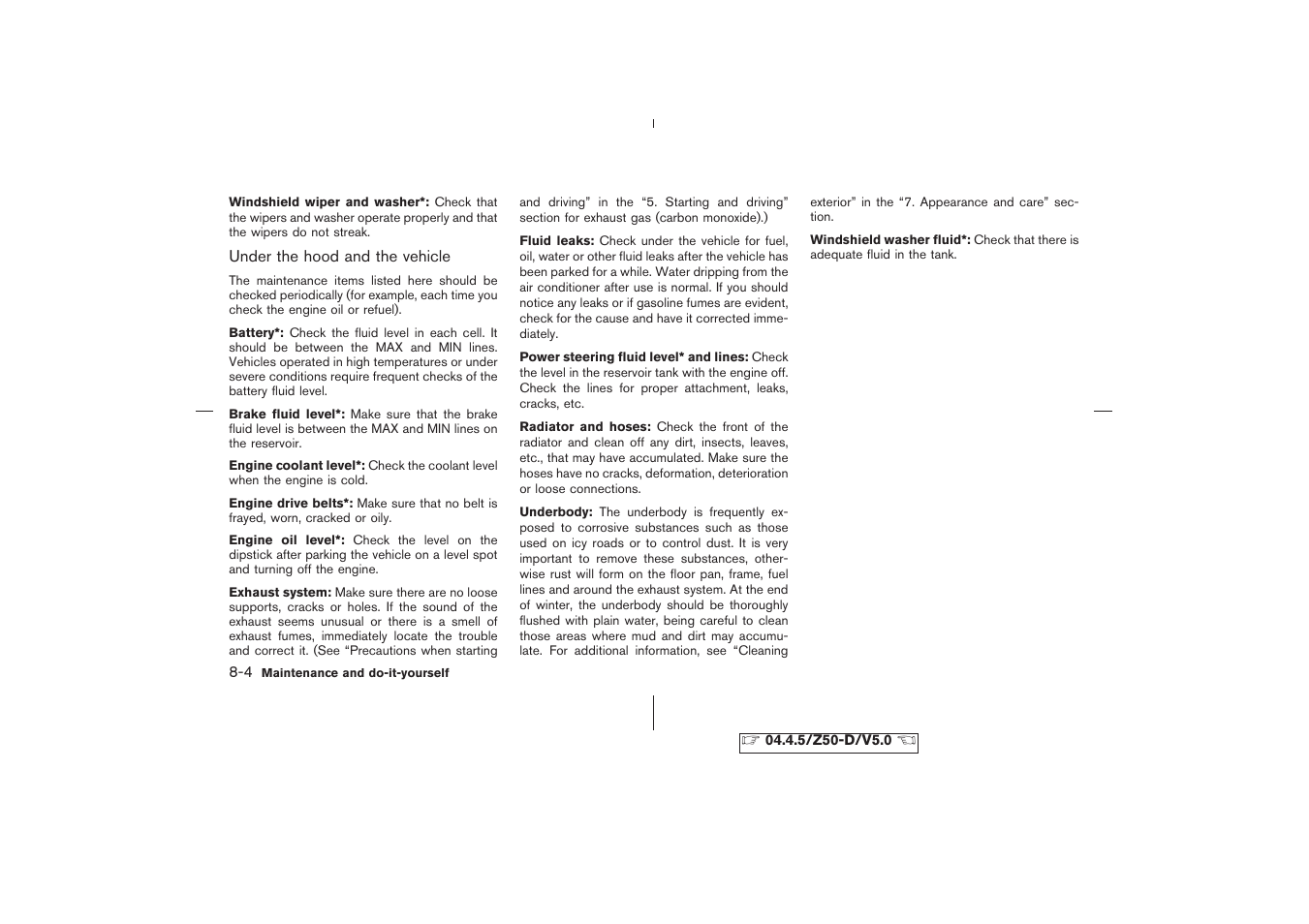 Changing engine oil -10 | NISSAN CVT SIC0697 User Manual | Page 213 / 283