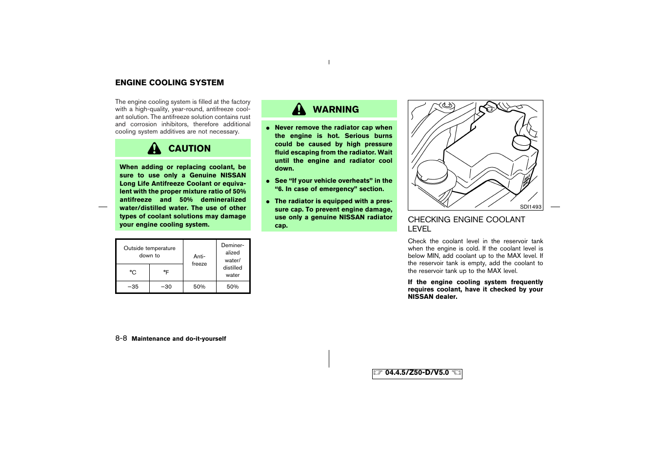 Battery -14, Caution, Warning | NISSAN CVT SIC0697 User Manual | Page 217 / 283