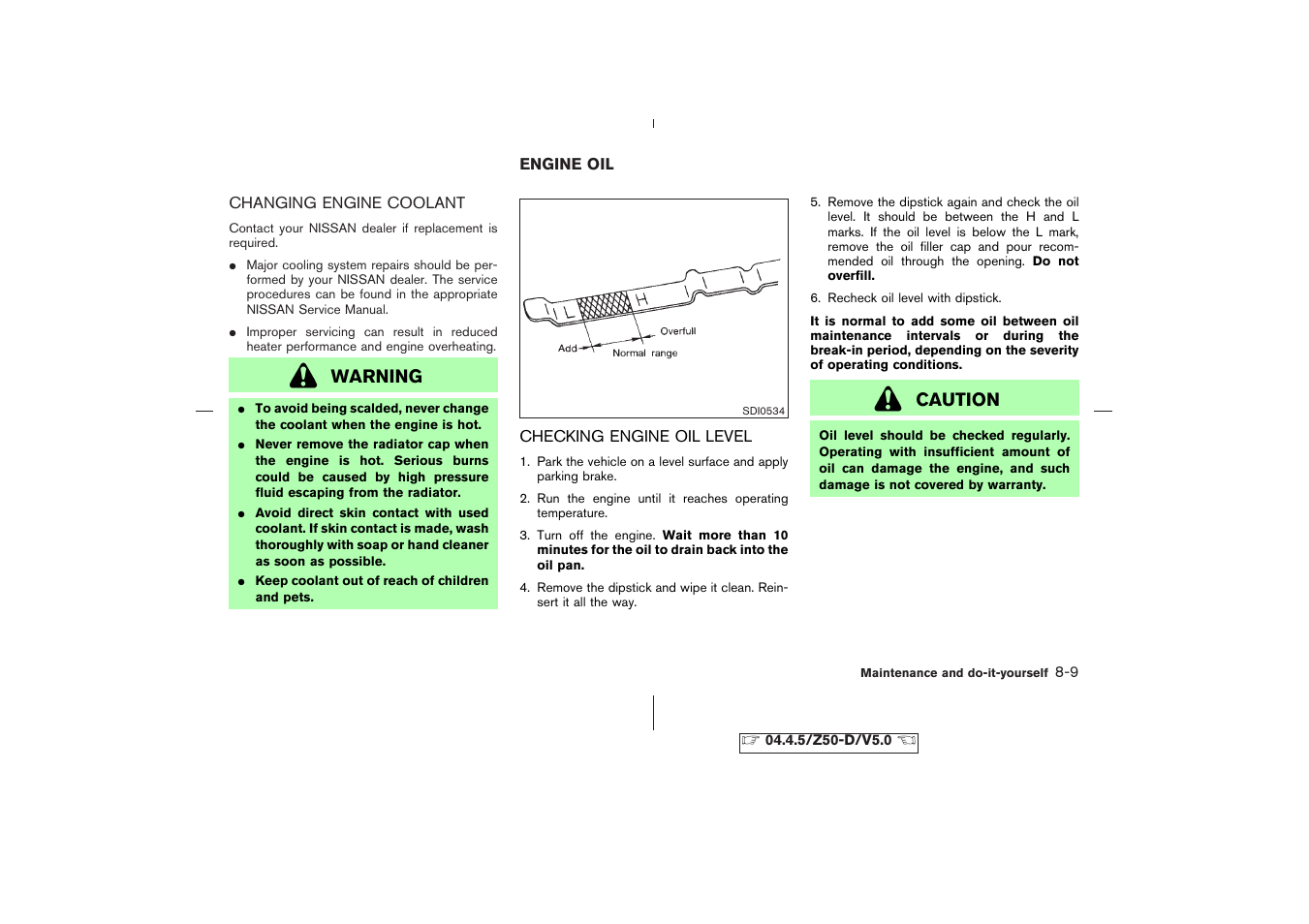 Jump starting -15, Drive belts -15, Warning | Caution | NISSAN CVT SIC0697 User Manual | Page 218 / 283