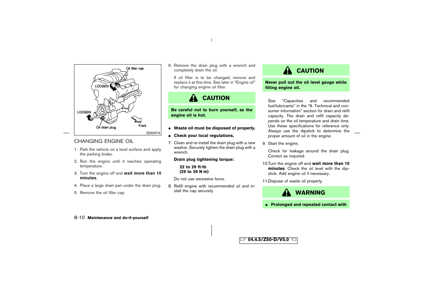 Spark plugs -16, Replacing spark plugs -16, Air cleaner -16 | Caution, Warning | NISSAN CVT SIC0697 User Manual | Page 219 / 283