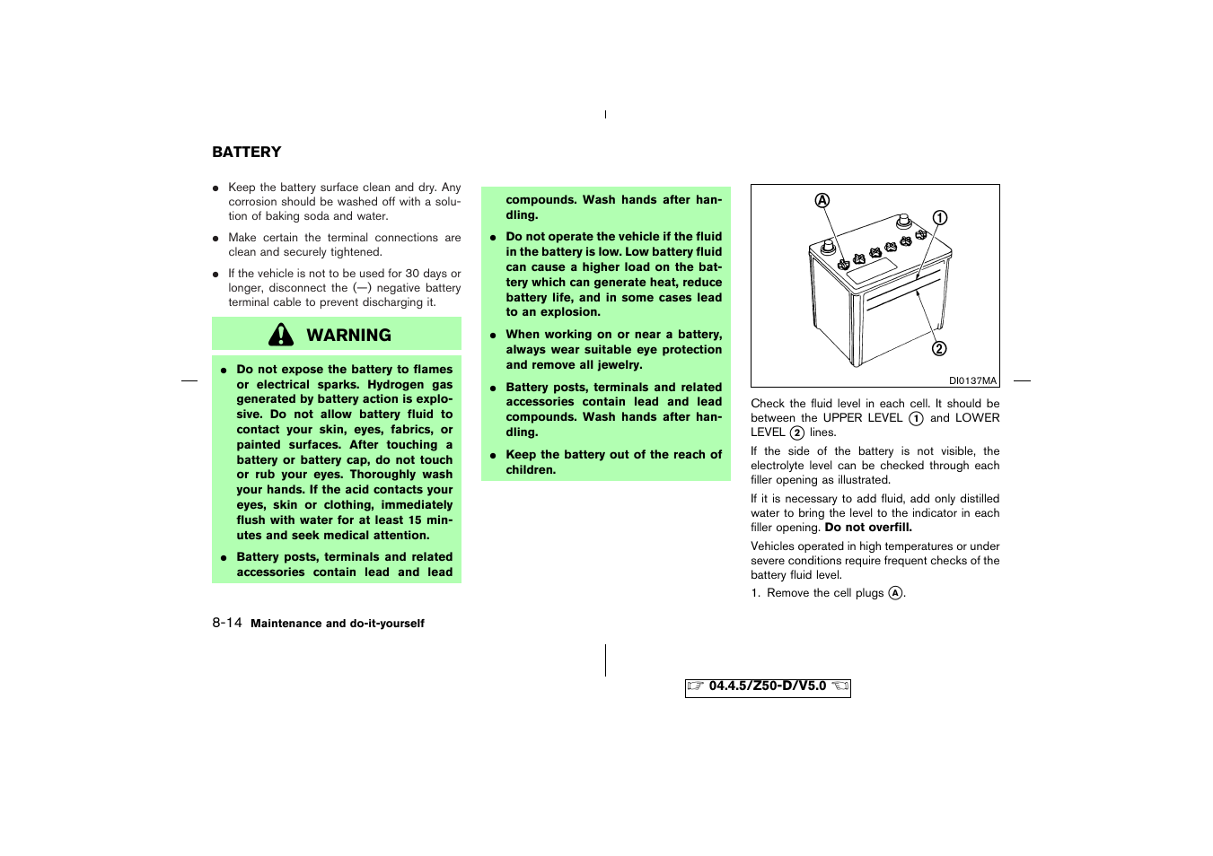 Checking brake pedal -20 brake booster -20, Warning | NISSAN CVT SIC0697 User Manual | Page 223 / 283