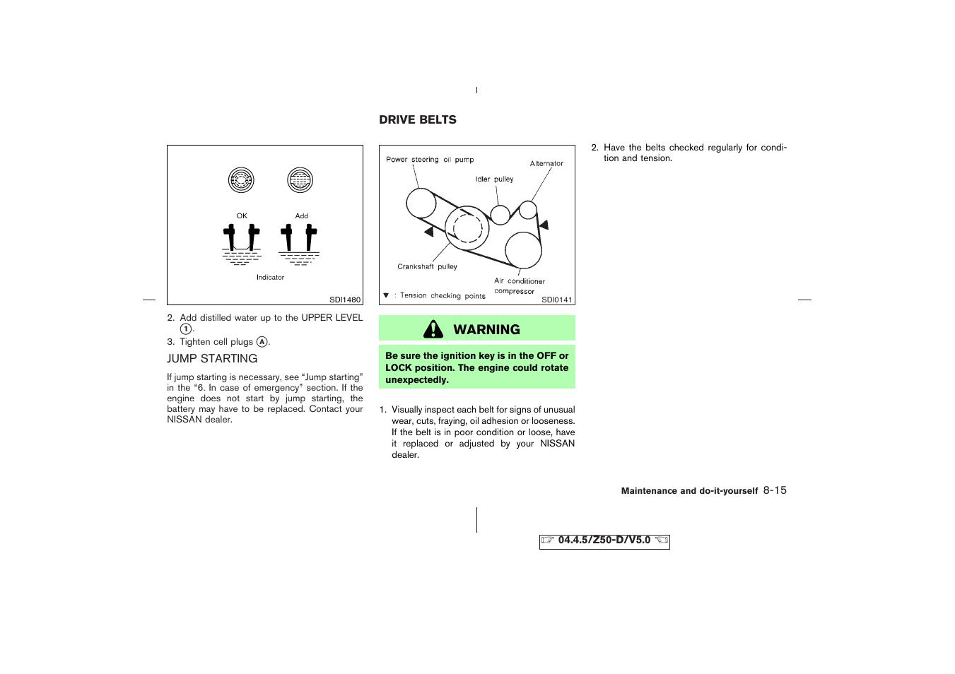 Fuses -21, Engine compartment -21, Warning | NISSAN CVT SIC0697 User Manual | Page 224 / 283