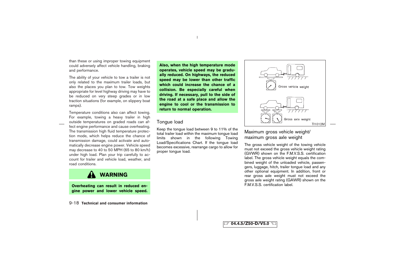 Warning | NISSAN CVT SIC0697 User Manual | Page 265 / 283