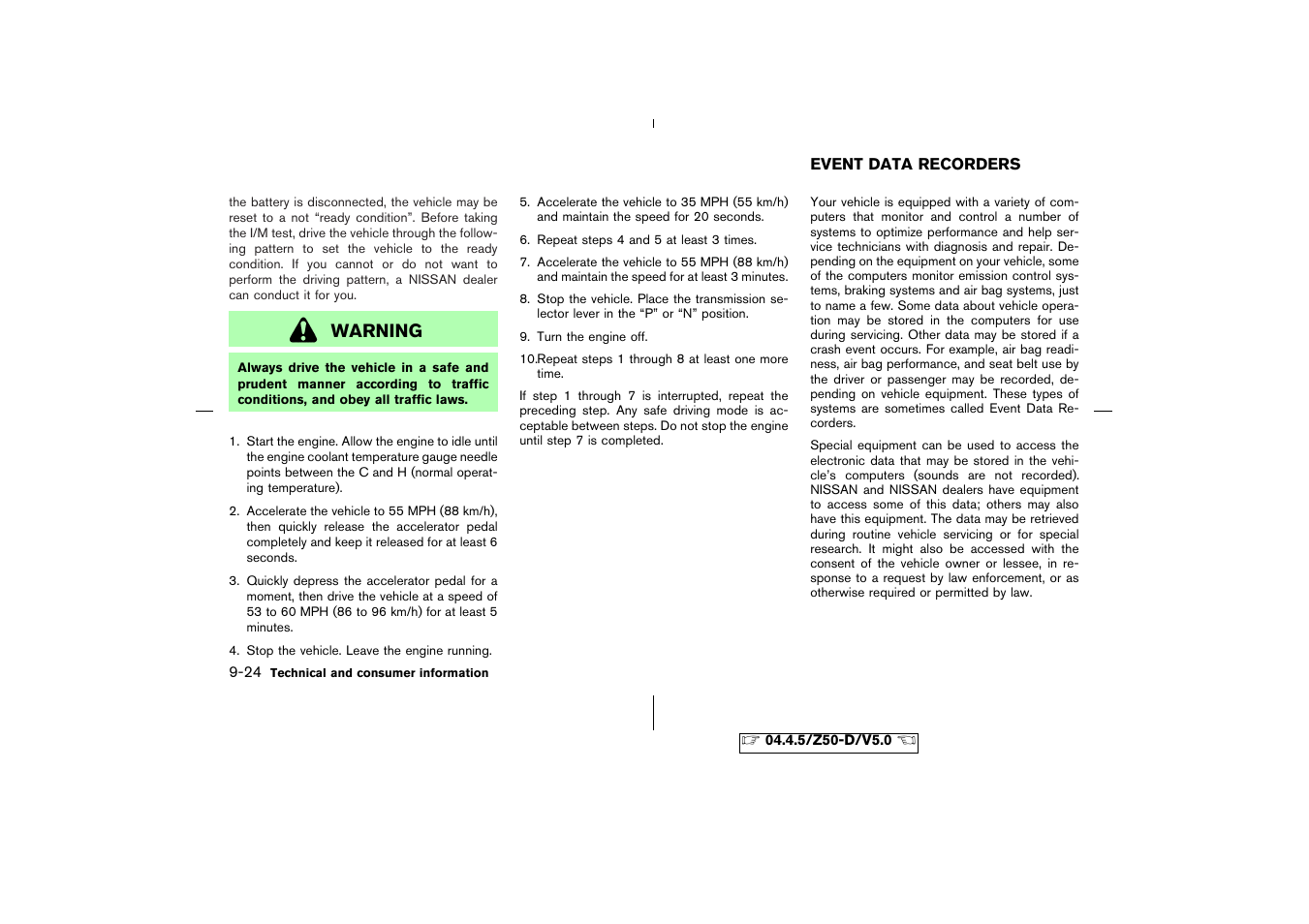 Warning | NISSAN CVT SIC0697 User Manual | Page 271 / 283