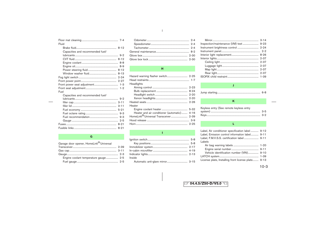 NISSAN CVT SIC0697 User Manual | Page 276 / 283