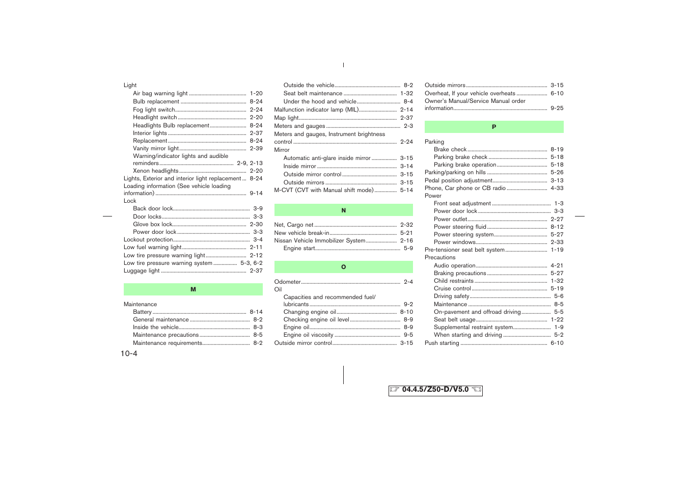 NISSAN CVT SIC0697 User Manual | Page 277 / 283