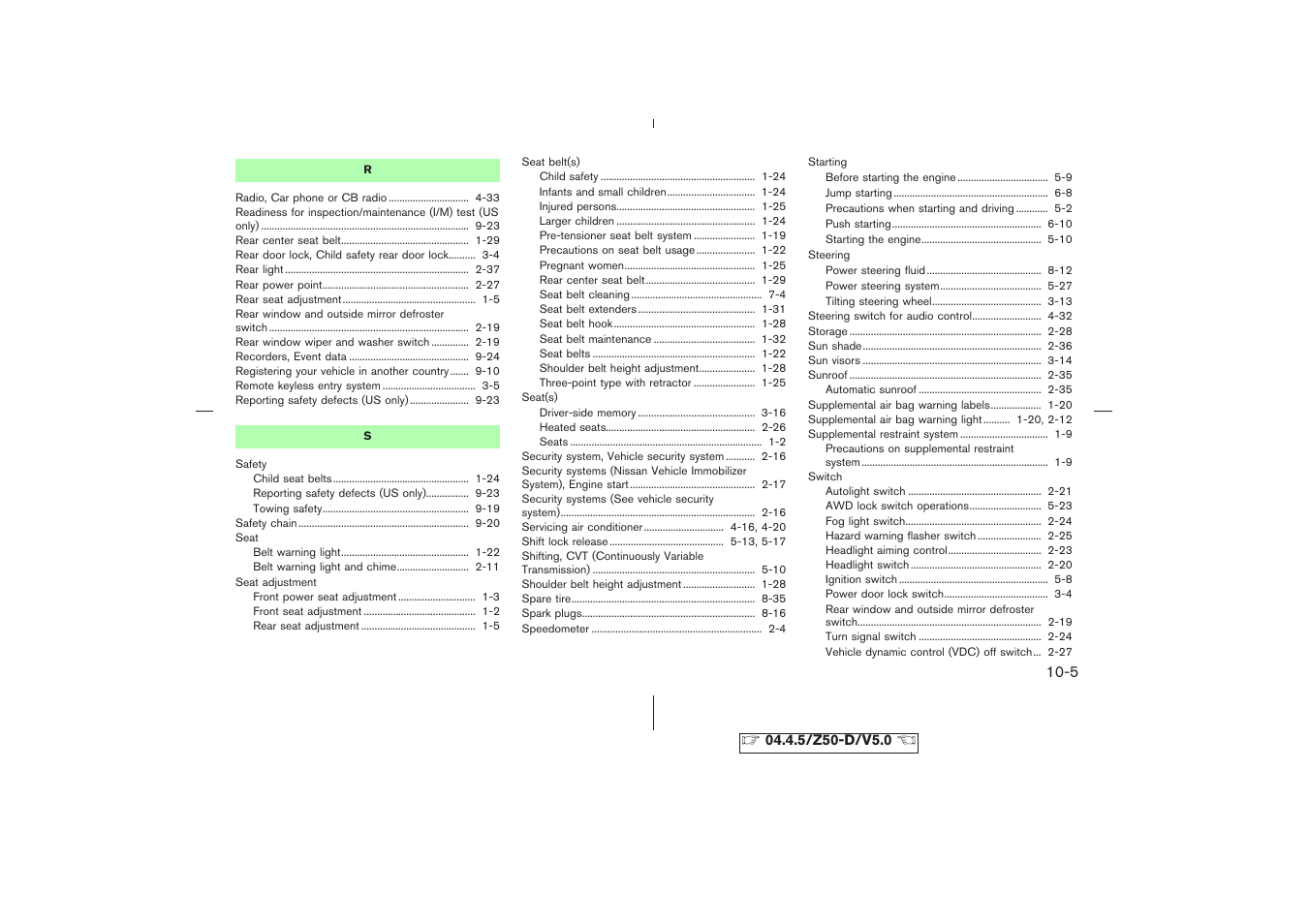 NISSAN CVT SIC0697 User Manual | Page 278 / 283