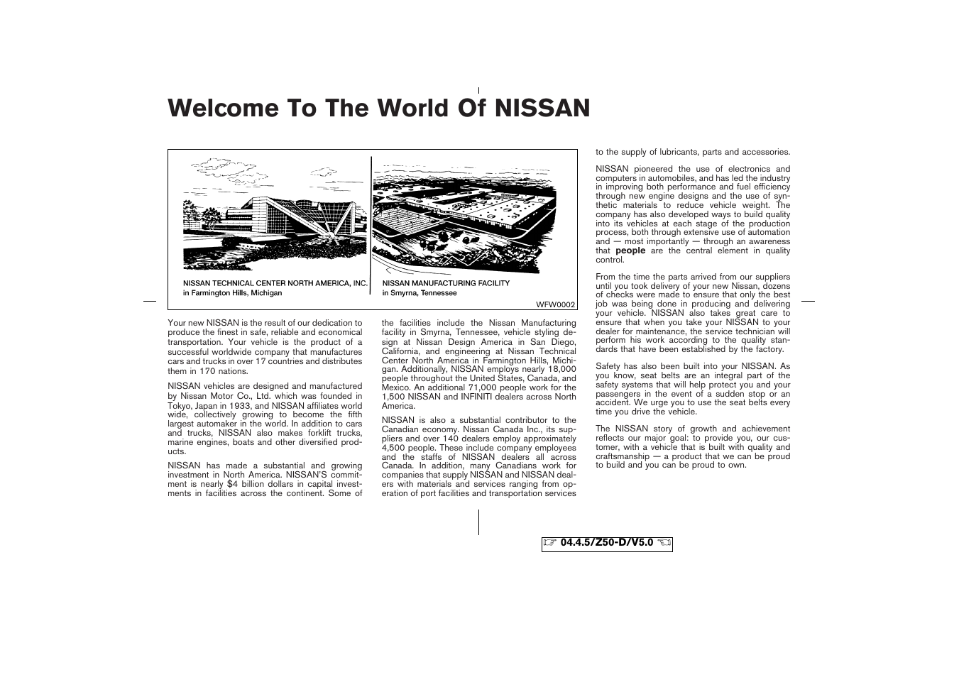 Welcome to the world of nissan | NISSAN CVT SIC0697 User Manual | Page 3 / 283