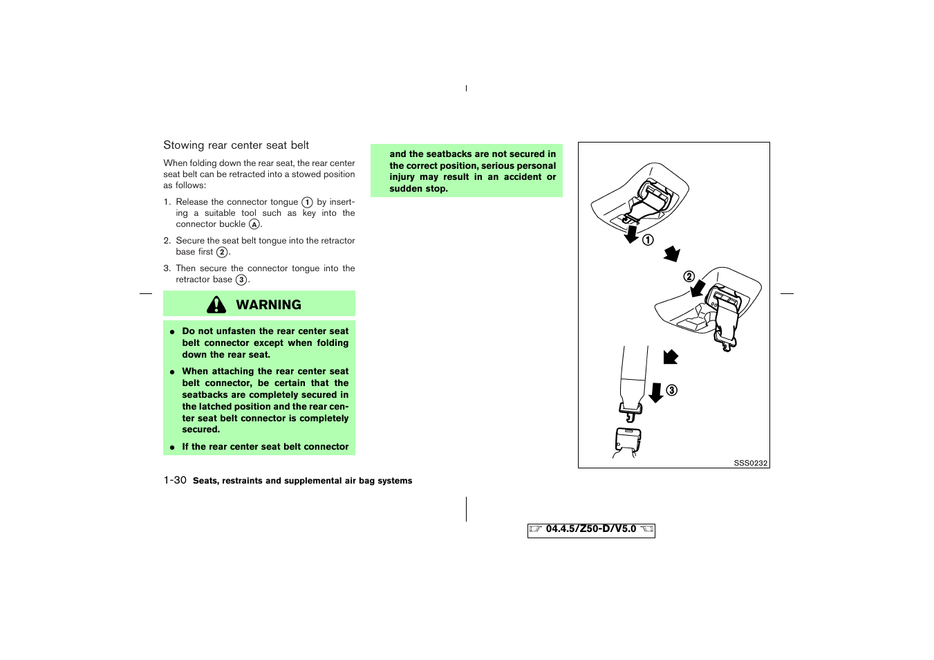 Warning | NISSAN CVT SIC0697 User Manual | Page 43 / 283