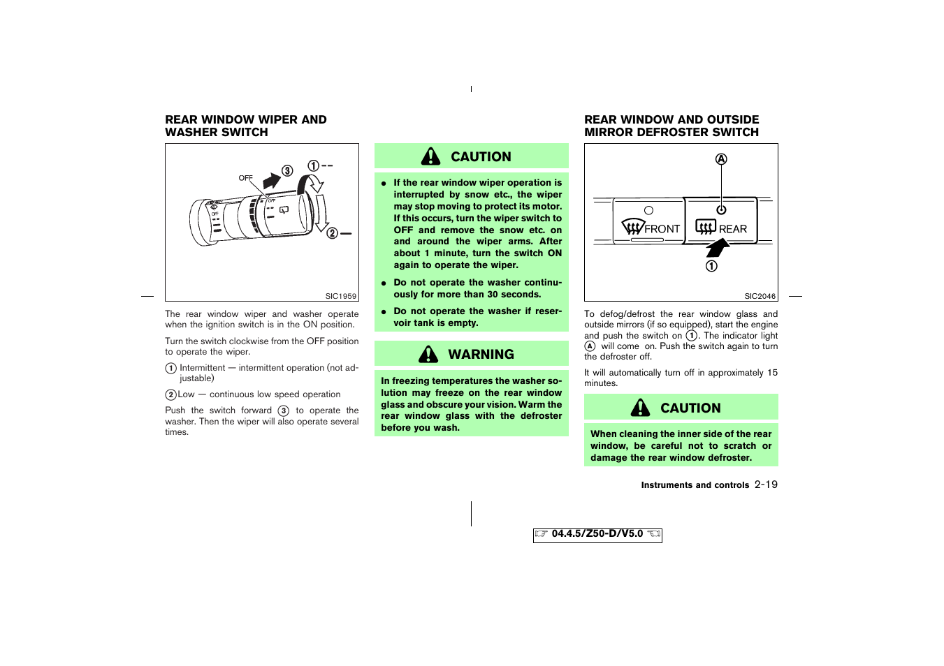 Caution, Warning | NISSAN CVT SIC0697 User Manual | Page 78 / 283