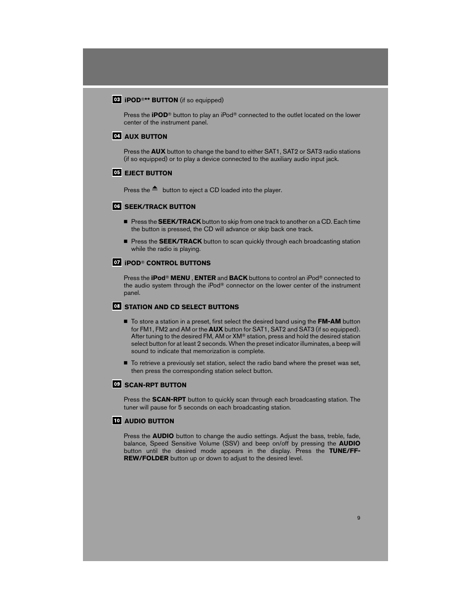 NISSAN 2009 Cube User Manual | Page 11 / 24