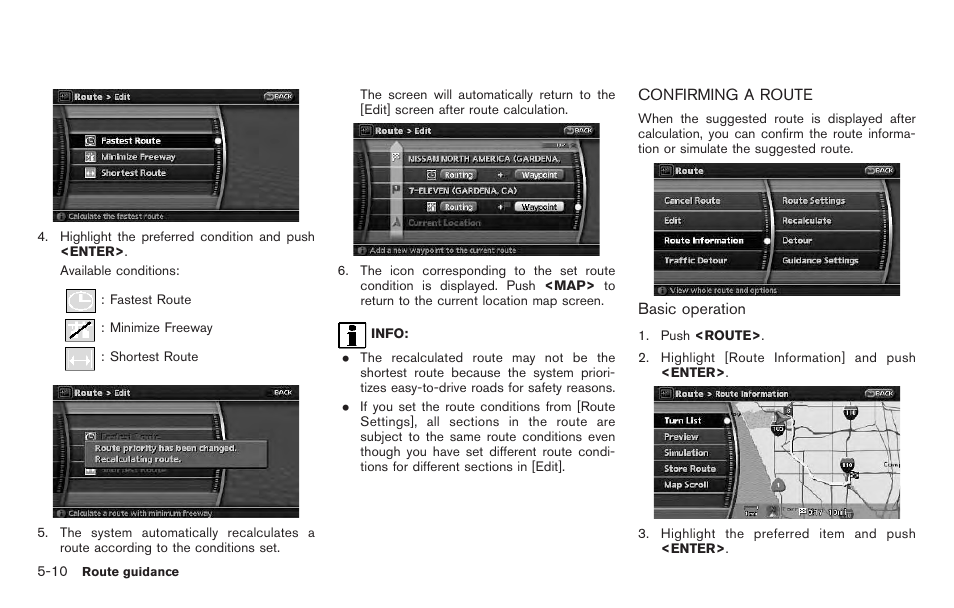 Confirming a route -10 | NISSAN 2011 Pathfinder User Manual | Page 102 / 235