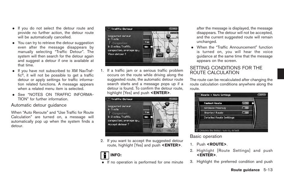 Setting conditions for the route calculation -13 | NISSAN 2011 Pathfinder User Manual | Page 105 / 235