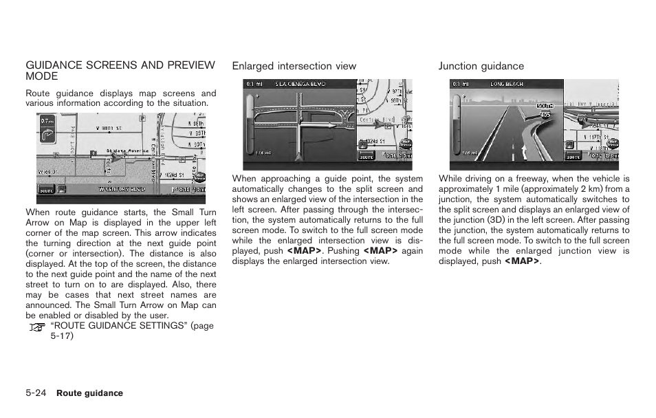 Guidance screens and preview mode -24 | NISSAN 2011 Pathfinder User Manual | Page 116 / 235