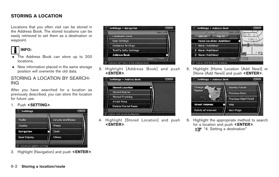 Storing a location -2, Storing a location by searching -2 | NISSAN 2011 Pathfinder User Manual | Page 120 / 235