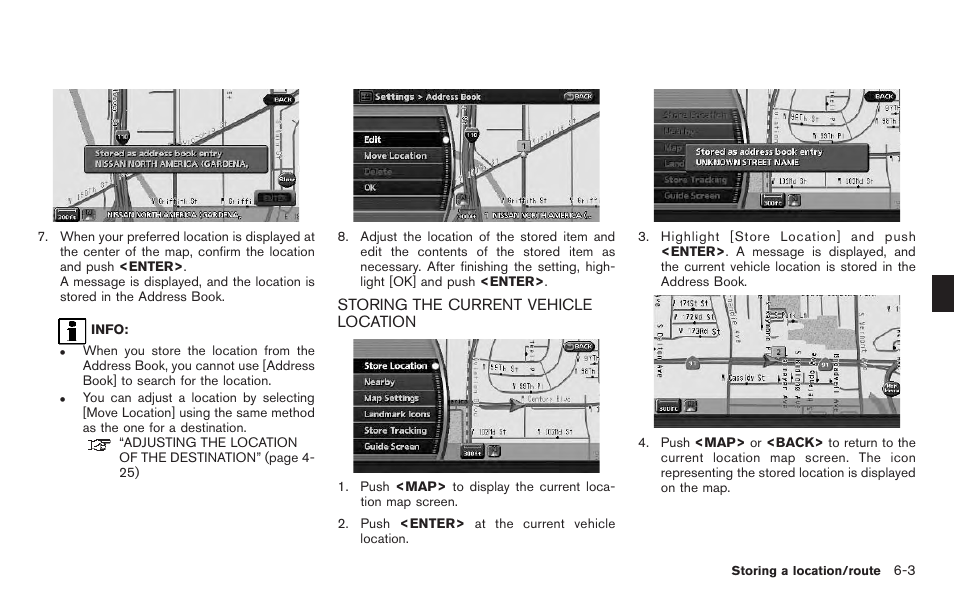 Storing the current vehicle location -3 | NISSAN 2011 Pathfinder User Manual | Page 121 / 235