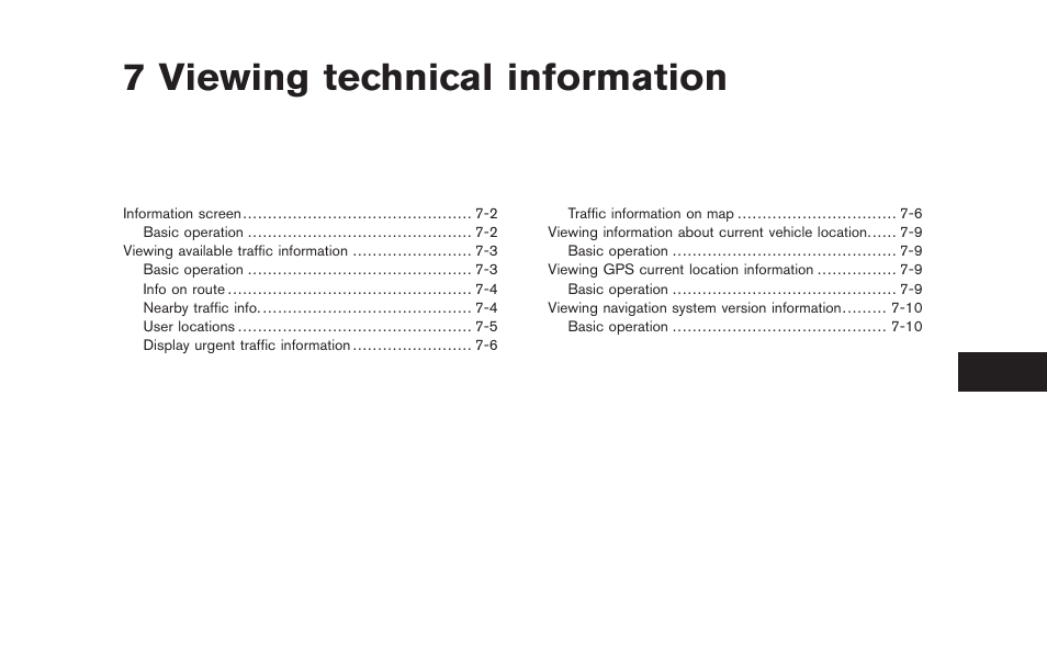 Viewing technical information, 7 viewing technical information | NISSAN 2011 Pathfinder User Manual | Page 143 / 235