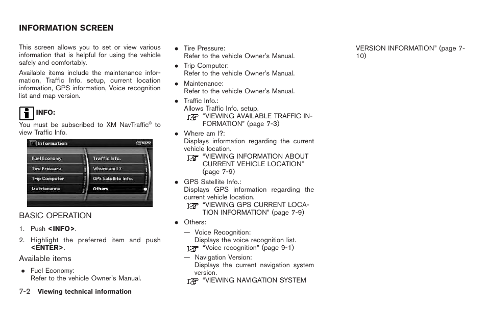 Information screen -2, Basic operation -2 | NISSAN 2011 Pathfinder User Manual | Page 144 / 235