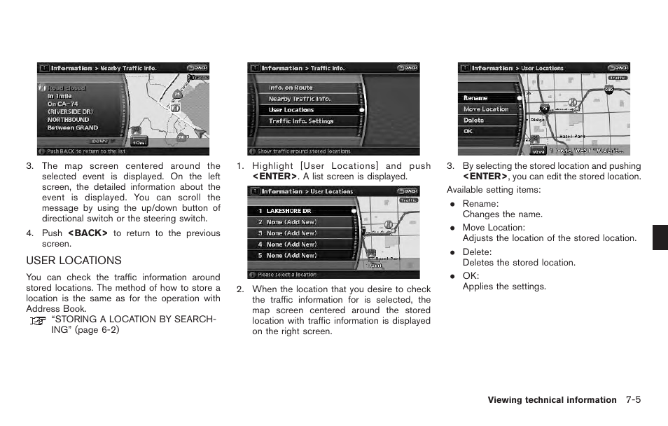 User locations -5 | NISSAN 2011 Pathfinder User Manual | Page 147 / 235