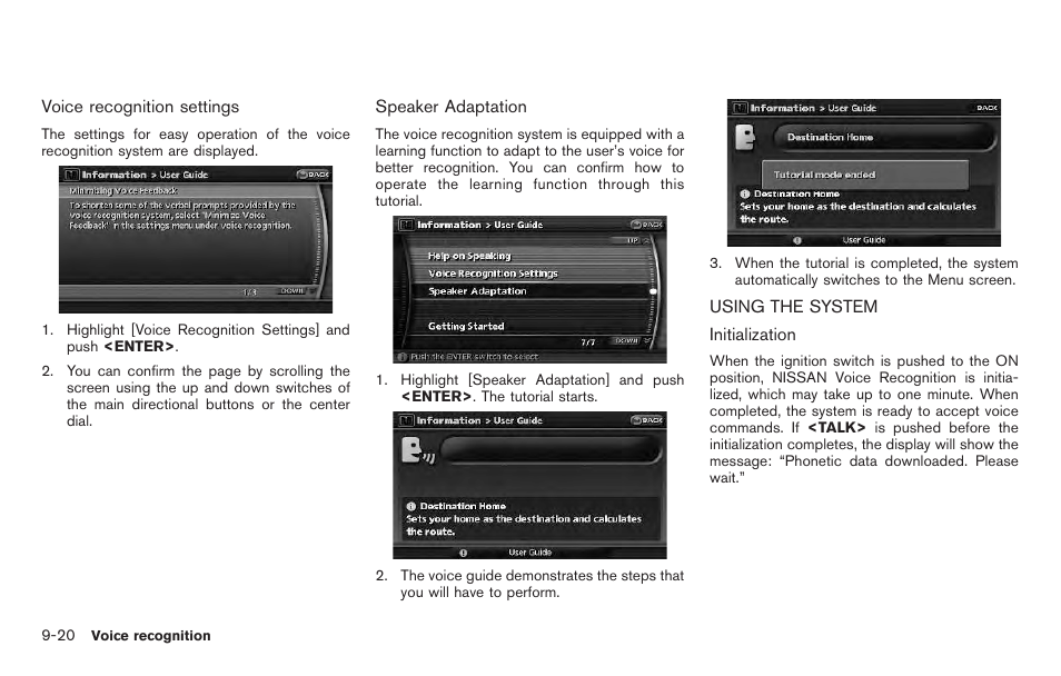 Using the system -20 | NISSAN 2011 Pathfinder User Manual | Page 184 / 235