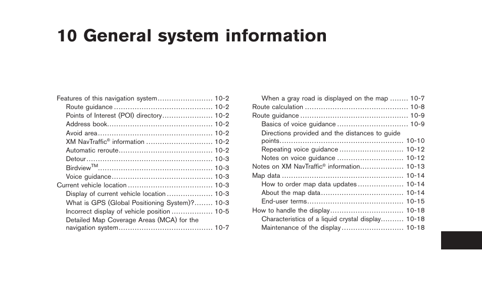 General system information, 10 general system information | NISSAN 2011 Pathfinder User Manual | Page 195 / 235