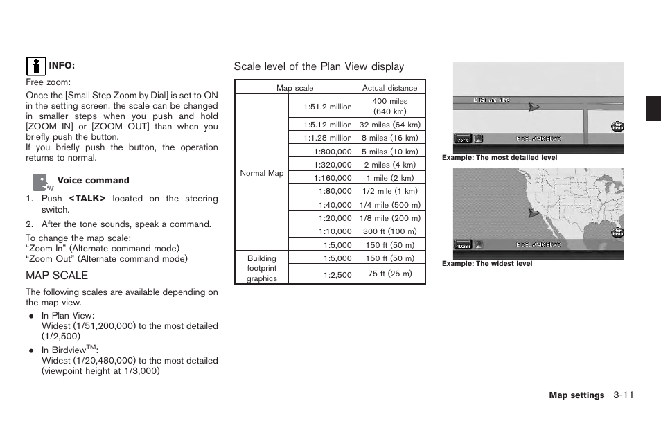 Map scale -11 | NISSAN 2011 Pathfinder User Manual | Page 51 / 235