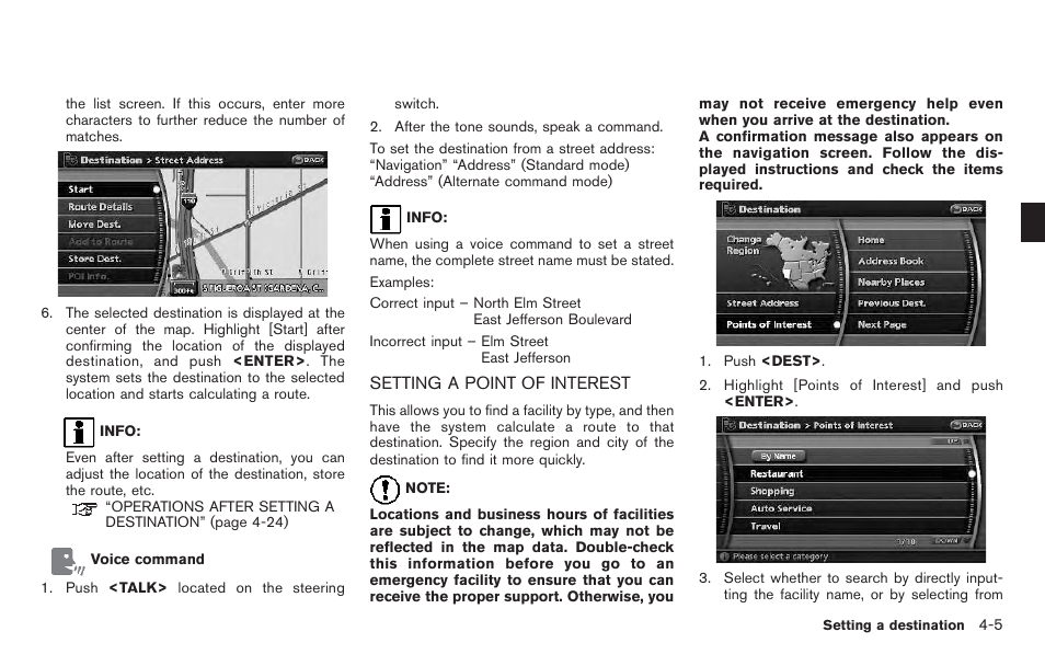 Setting a point of interest -5 | NISSAN 2011 Pathfinder User Manual | Page 69 / 235