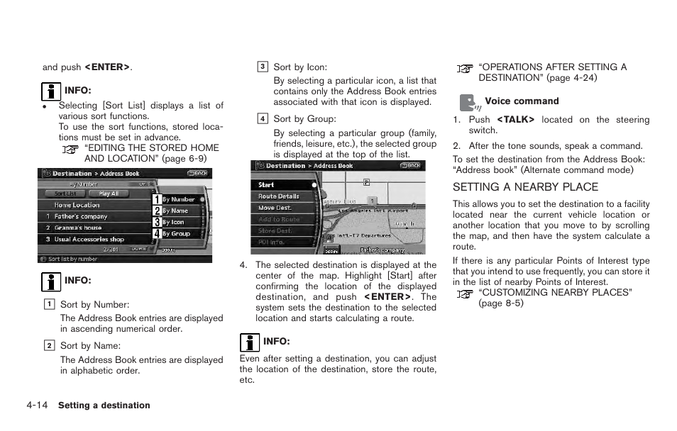 Setting a nearby place -14 | NISSAN 2011 Pathfinder User Manual | Page 78 / 235