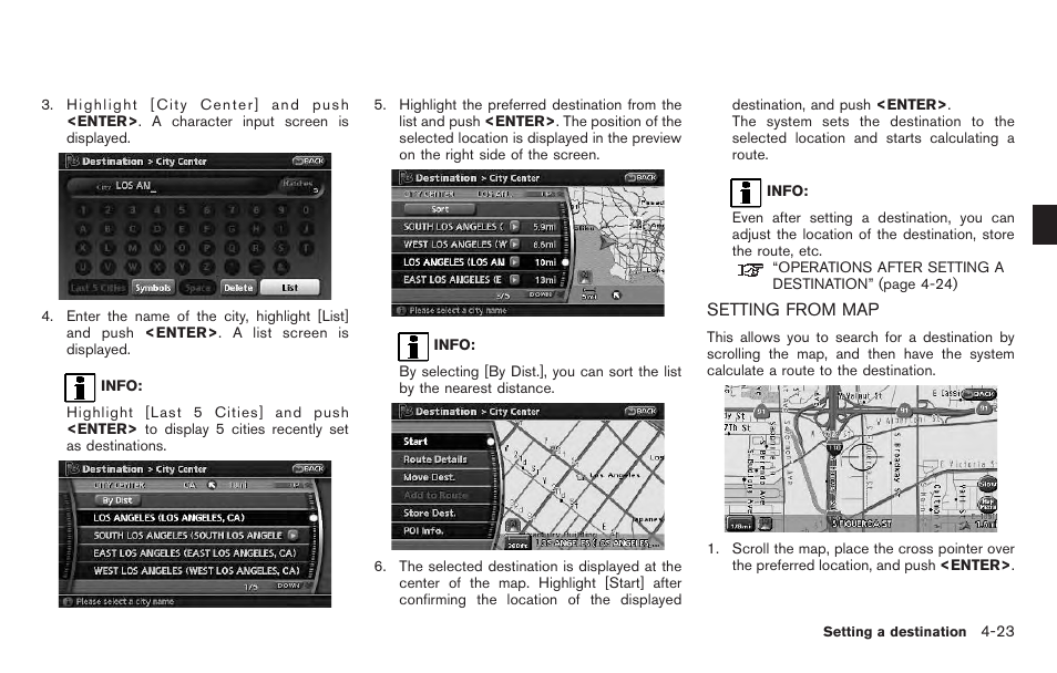 Setting from map -23 | NISSAN 2011 Pathfinder User Manual | Page 87 / 235