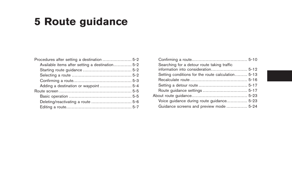 Route guidance, 5 route guidance | NISSAN 2011 Pathfinder User Manual | Page 93 / 235