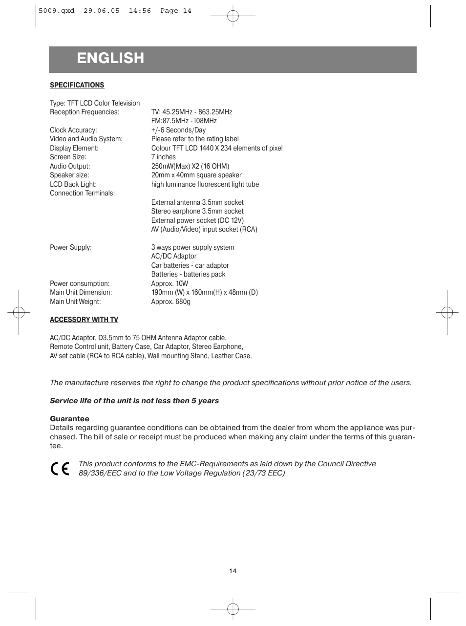 English | Vitek VT-5009 SR User Manual | Page 14 / 48