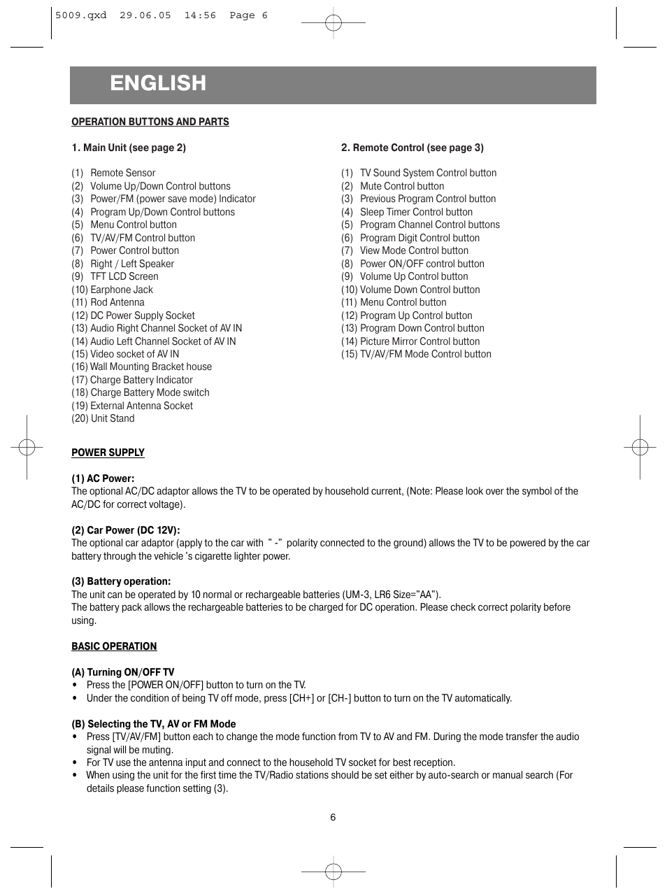 English | Vitek VT-5009 SR User Manual | Page 6 / 48