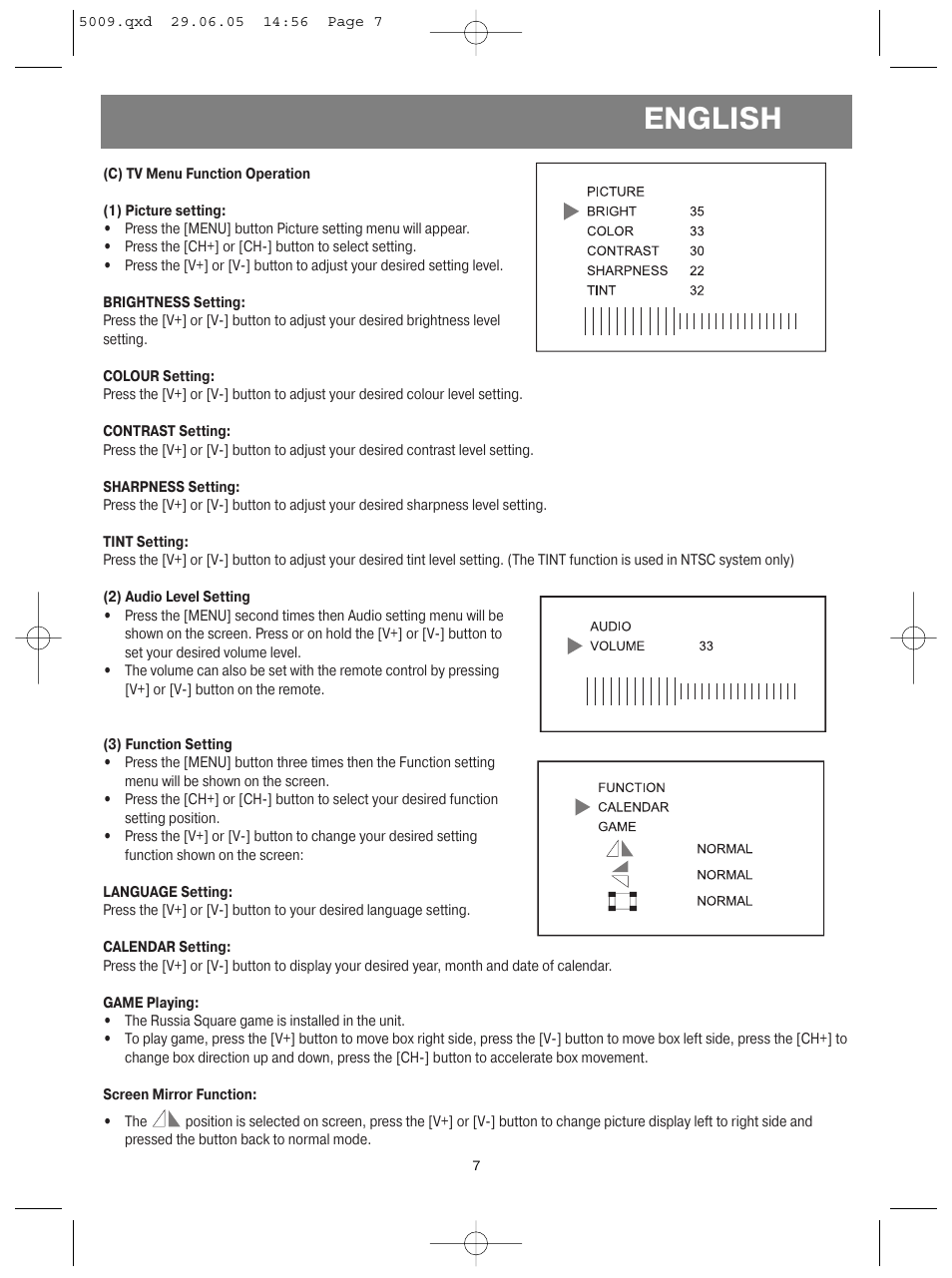 English | Vitek VT-5009 SR User Manual | Page 7 / 48