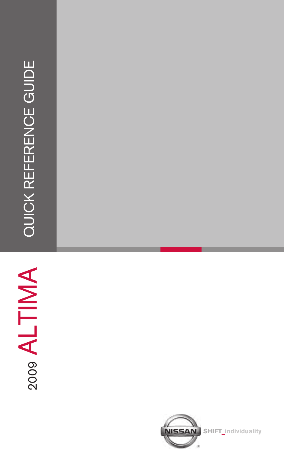NISSAN 2009 Altima Sedan User Manual | 36 pages