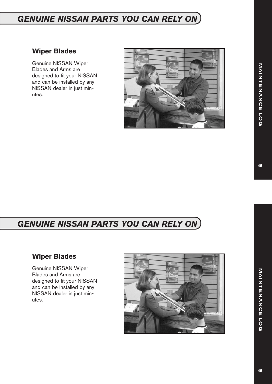 Genuine nissan parts you can rely on | NISSAN 2011 GT-R User Manual | Page 47 / 56