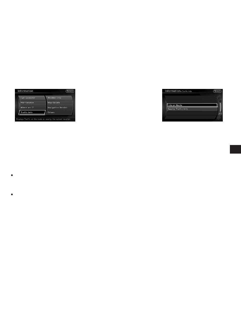 Basic operation -5 info on route -5 | NISSAN 2010 Altima Coupe User Manual | Page 190 / 312