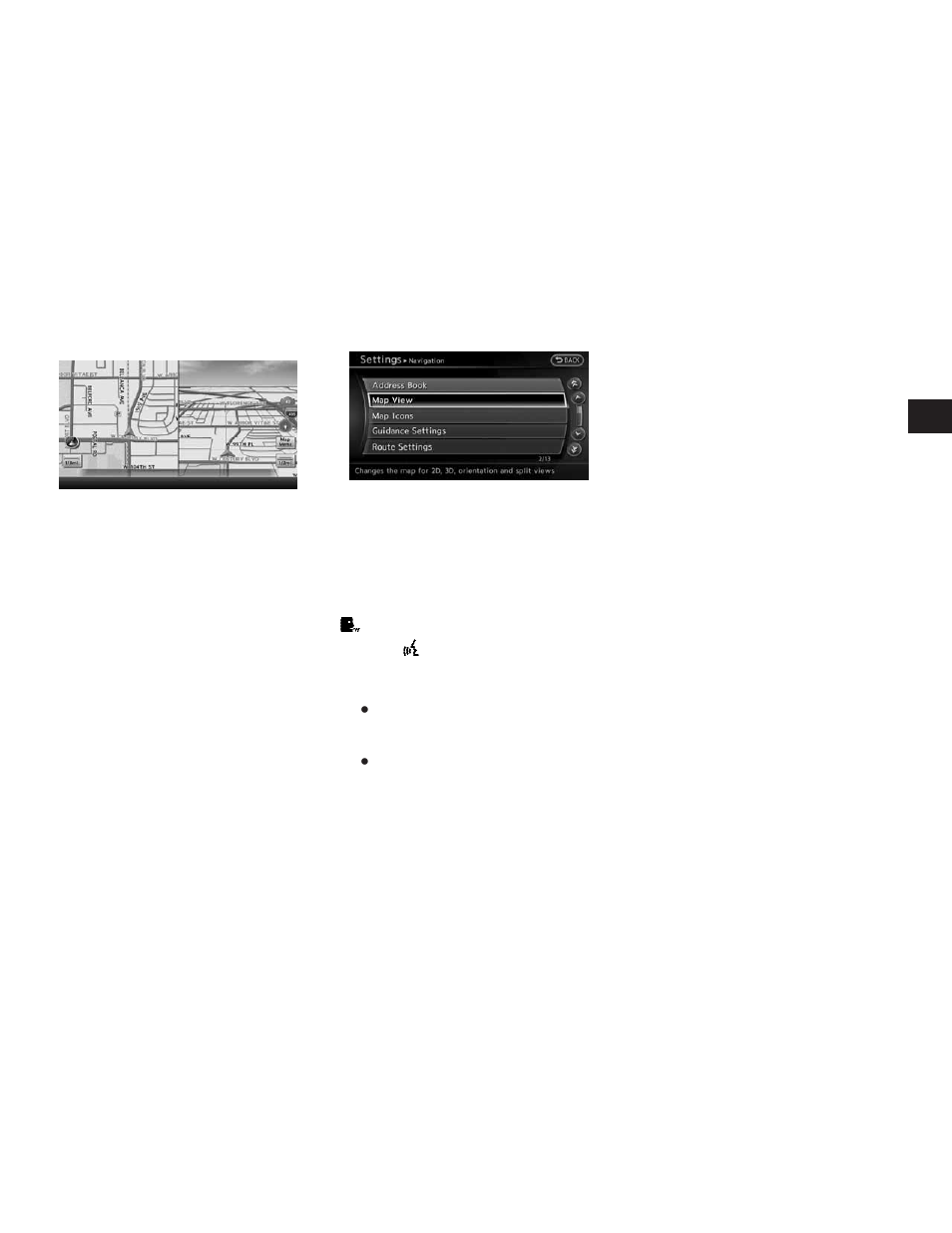 Other settings -13, Setting the map view -13 | NISSAN 2010 Altima Coupe User Manual | Page 56 / 312