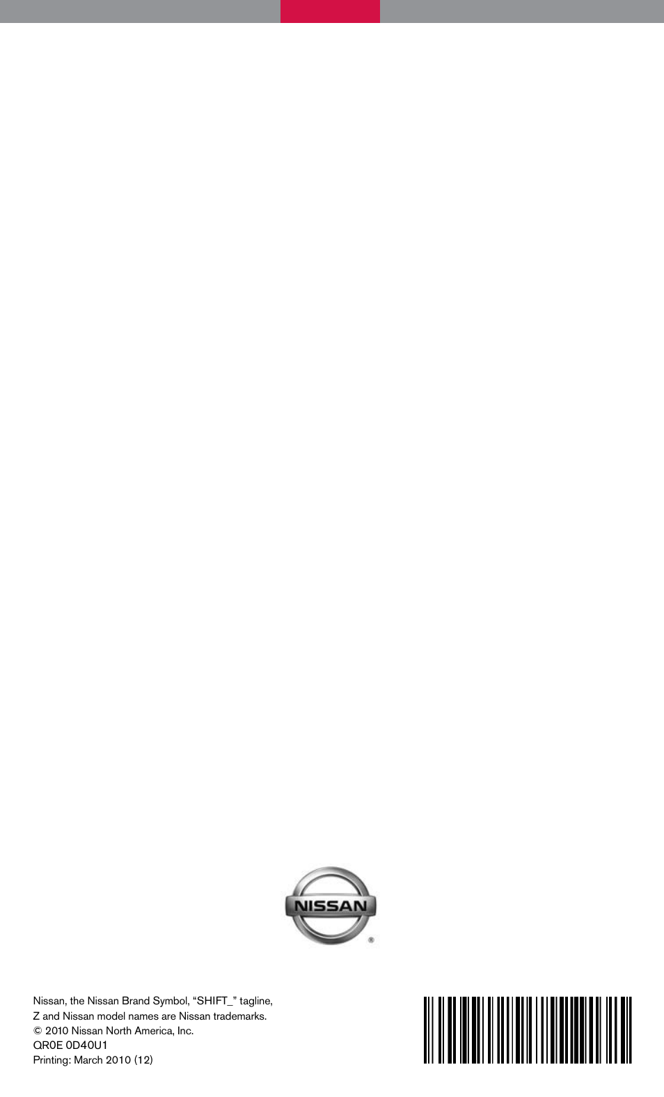NISSAN 2010 Frontier User Manual | Page 20 / 20