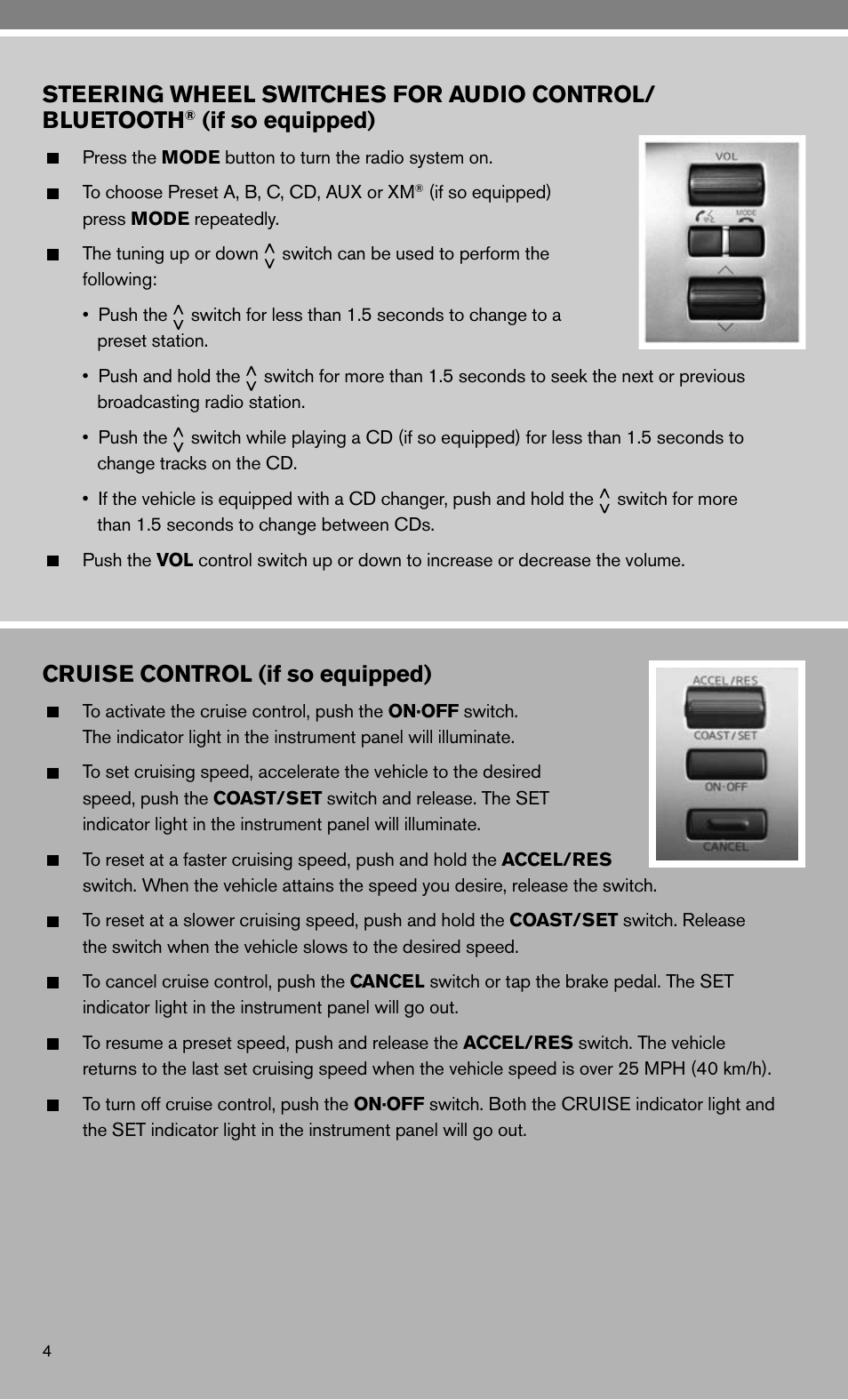 If so equipped), Cruise control (if so equipped) | NISSAN 2010 Frontier User Manual | Page 6 / 20