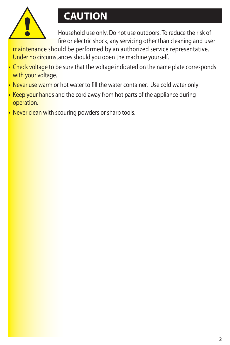 Caution | Nespresso ESSENZA C90 User Manual | Page 4 / 10
