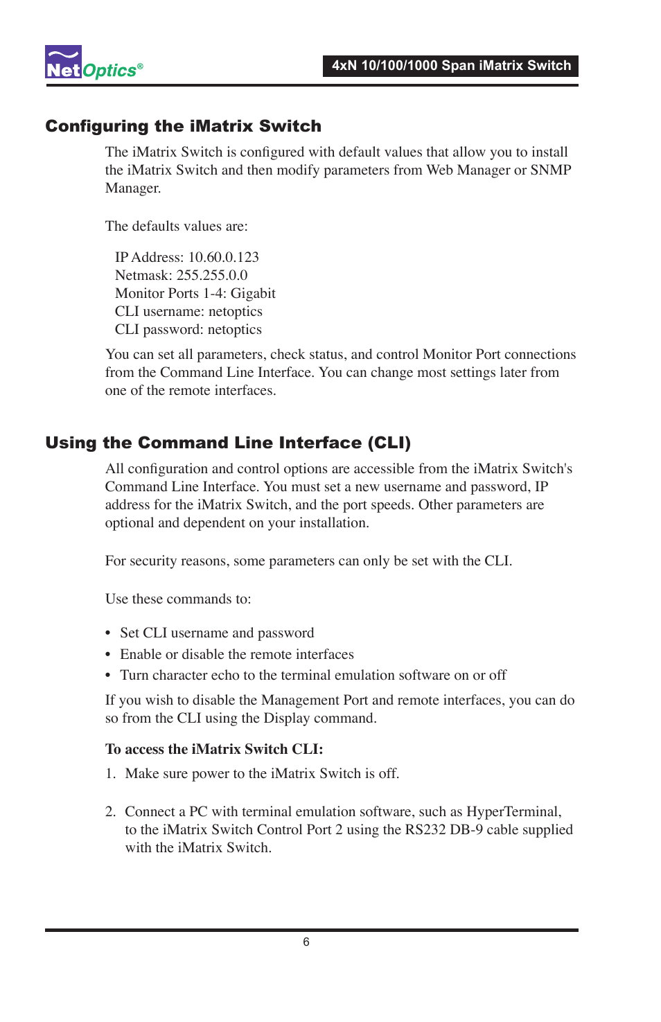 Net Optics ISW-CU3-S4x16 User Manual | Page 10 / 44