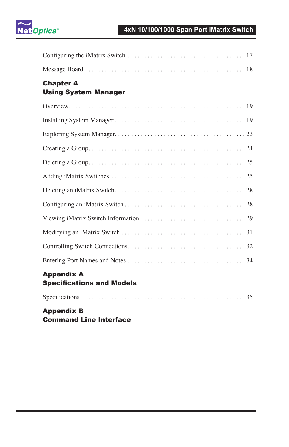 Net Optics ISW-CU3-S4x16 User Manual | Page 4 / 44