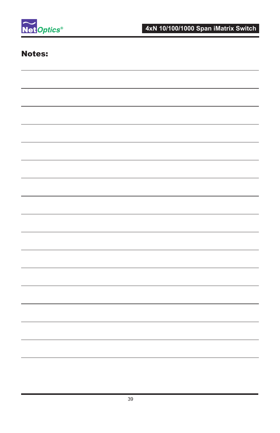 Net Optics ISW-CU3-S4x16 User Manual | Page 43 / 44